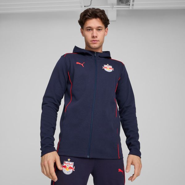 PUMA Men's Puma FC Red Bull Salzburg Casuals Hooded Jacket, Blue, Size XXL, Clothing