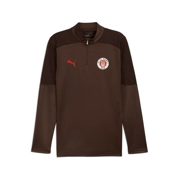 PUMA Men's Puma FC St. Pauli Quarter-Zip Training Top, Brown, Size S, Sport