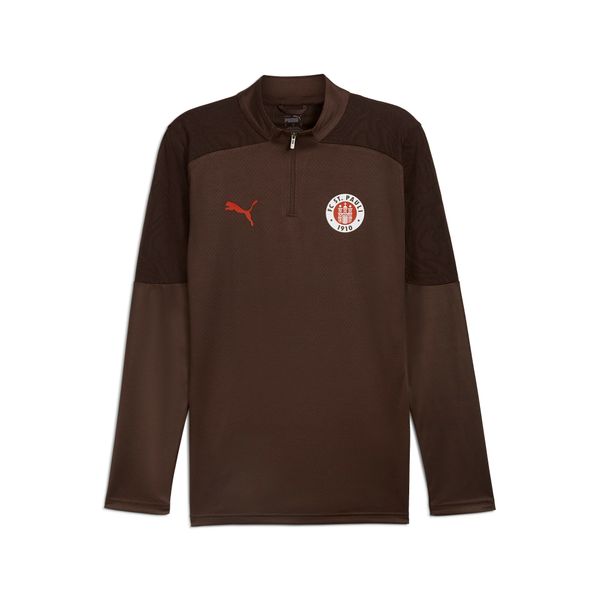 PUMA Men's Puma FC St. Pauli Quarter-Zip Training Top, Brown, Size XS, Sport
