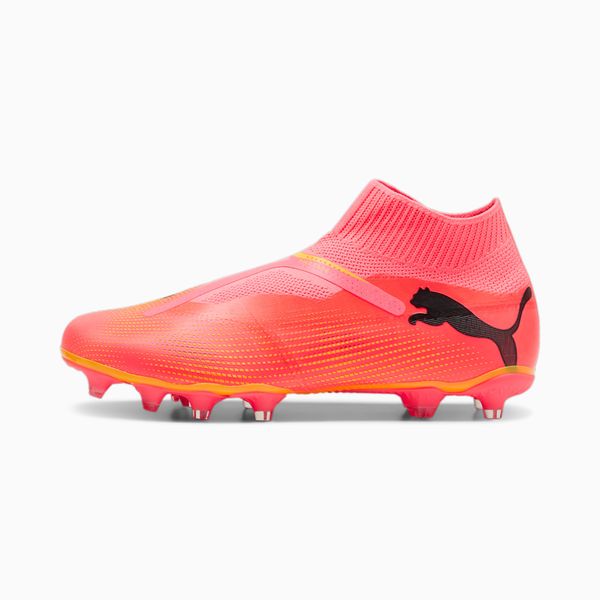 PUMA Men's PUMA Future 7 Match FG/AG Laceless Football Boots, Sunset Glow/Black/Sun Stream