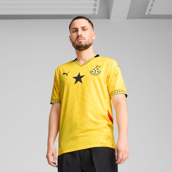 PUMA Men's Puma Ghana 2025 Away Jersey, Yellow, Size XL, Clothing