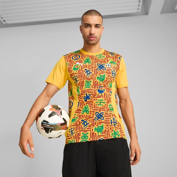 PUMA Men's Puma Ghana Pre-match Jersey, Yellow, Size XXL, Clothing