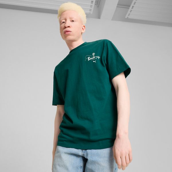 PUMA Men's Puma GRAPHICS "Back-up Team" T-Shirt, Green, Size S, Clothing