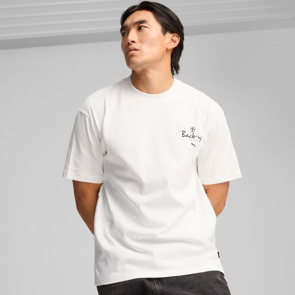 PUMA Men's Puma GRAPHICS "Back-up Team" T-Shirt, White, Size S, Clothing