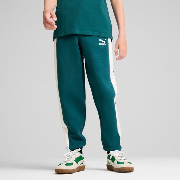 PUMA Men's Puma Iconic T7 Track Pants Youth, Green, Size 11-12Y, Clothing