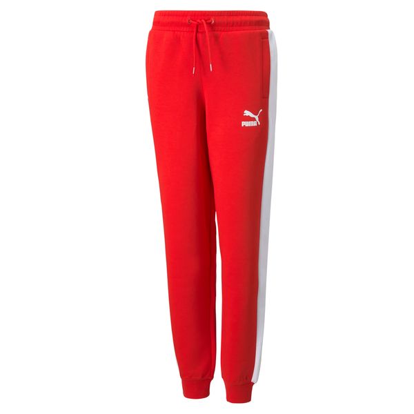 PUMA Men's Puma Iconic T7 Track Pants Youth, Red, Size 3-4Y, Clothing