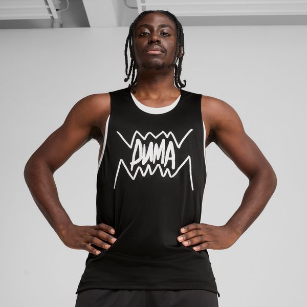 PUMA Men's Puma Jaws Core Basketball Tank, Black, Size L, Clothing