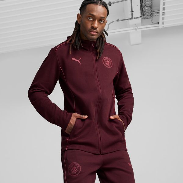 PUMA Men's Puma Manchester City Casuals Hooded Jacket, Red, Size 3XL, Clothing