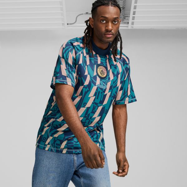 PUMA Men's Puma Manchester City ftbl STATEMENT Retro Jersey, Blue, Size XXL, Clothing