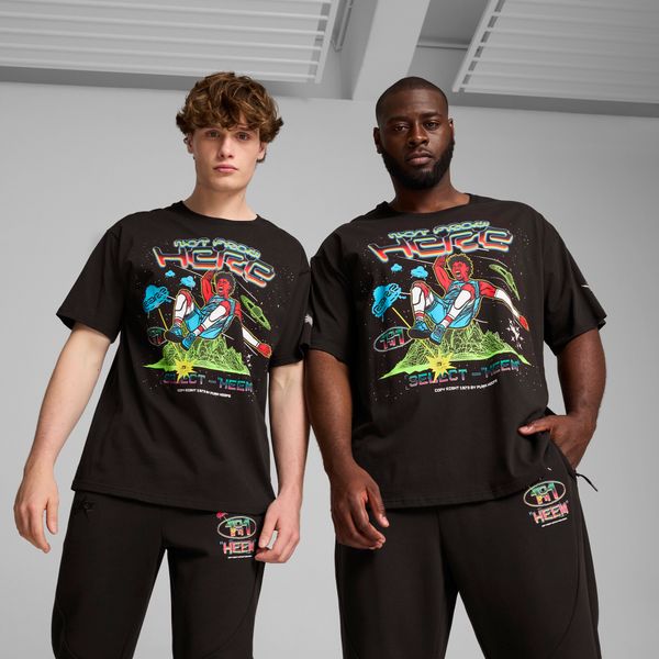 PUMA Men's Puma MELO 1Love Basketball Tee I, Black, Size S, Clothing