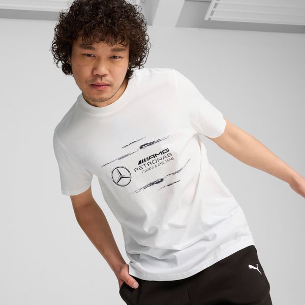 PUMA Men's Puma Mercedes-AMG Petronas F1Â® Logo T-Shirt, White, Size M, Clothing