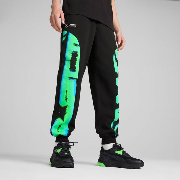 PUMA Men's Puma Mercedes-AMG Petronas F1Â® Neon Energy Sweatpants, Black, Size S, Clothing