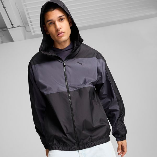 PUMA Men's Puma Mesh Lined Windbreaker Jacket, Black, Size XXL, Clothing