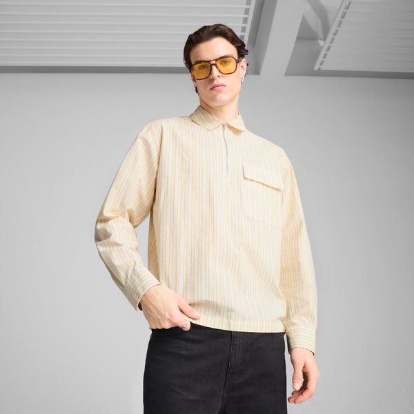 PUMA Men's Puma MMQ Half-Zip Shirt, Yellow, Size XL, Clothing