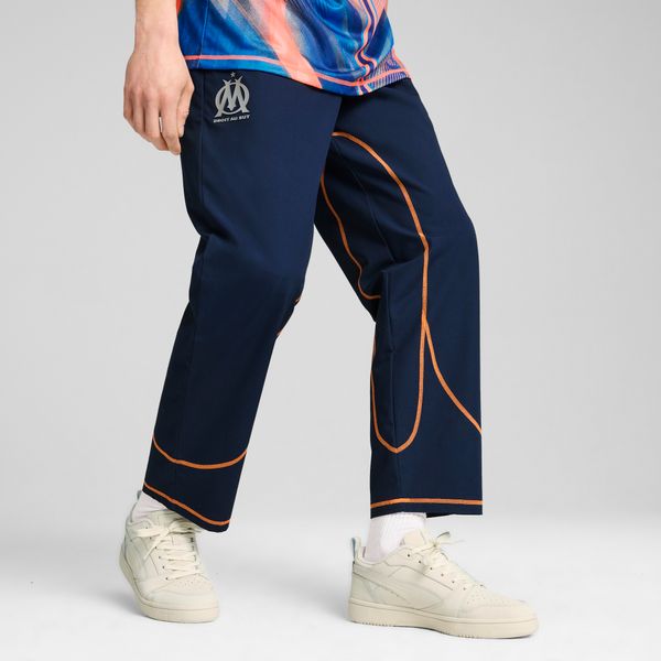 PUMA Men's Puma Olympique de Marseille ftbl STATEMENT Track Pants, Blue, Size M, Clothing