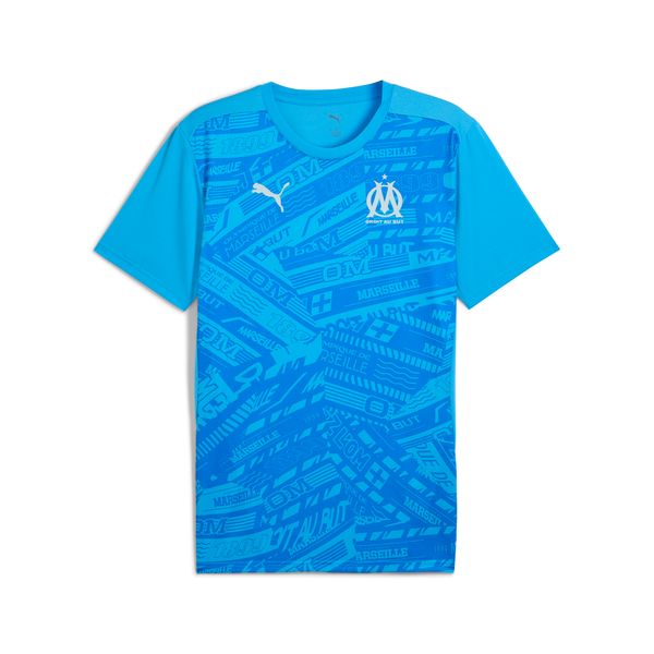 PUMA Men's Puma Olympique de Marseille Pre-match Jersey, Blue, Size S, Sport