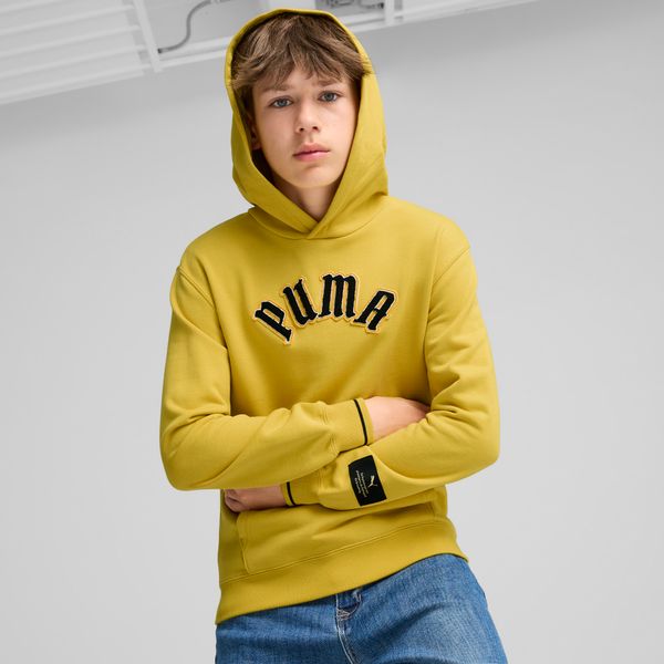 PUMA Men's Puma PLAY LOUD CLASSICS Hoodie Youth, Yellow, Size 9-10Y, Clothing