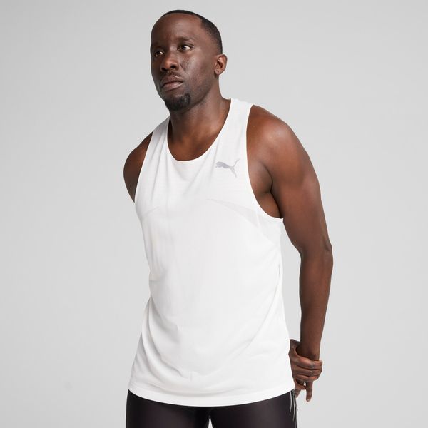 PUMA Men's Puma RACEDAY ULTRASPUN Singlet Top, White Top, Size S Top, Clothing