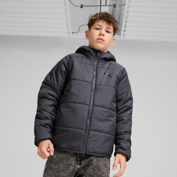 PUMA Men's Puma Reversible Puffer Jacket Youth, Gray, Size 9-10Y, Clothing