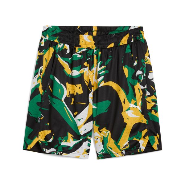 PUMA Men's Puma Rival Rage All-Over Print Shorts, Green, Size L, Basketball