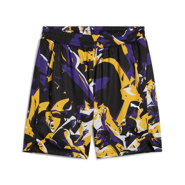 PUMA Men's Puma Rival Rage All-Over Print Shorts, Purple, Size XS, Sport