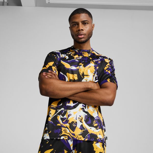 PUMA Men's Puma Rival Rage All-Over Print T-Shirt, Purple, Size XXL, Clothing