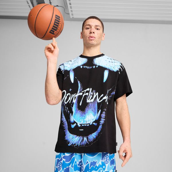 PUMA Men's Puma Roar Basketball T-Shirt, Black, Size M, Clothing