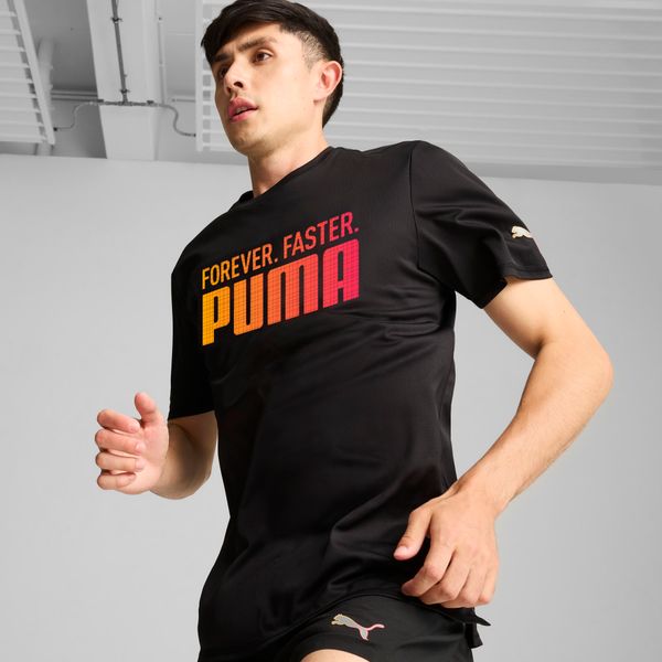 PUMA Men's Puma RUN FAV "Forever. Faster." T-Shirt, Black, Size XL, Clothing