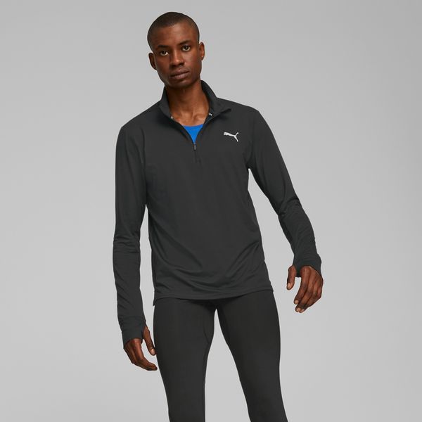 PUMA Men's Puma Run Favourite Quarter-Zip Running Top, Black, Size XS, Clothing