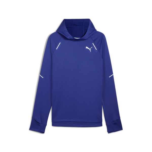 PUMA Men's Puma RUN Grid Fleece Hoodie, Blue, Size S, Clothing