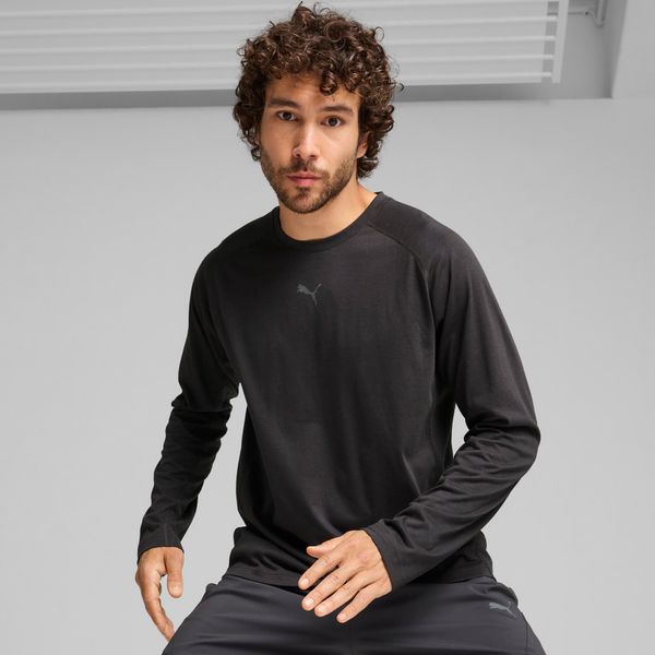 PUMA Men's Puma RUN Long Sleeve T-Shirt, Gray, Size XL, Clothing