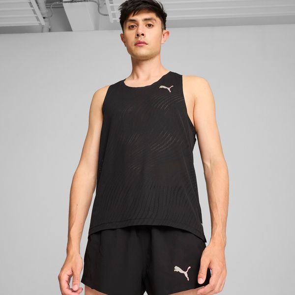 PUMA Men's Puma RUN ULTRASPUN's Running Singlet Top, Black Top, Size XXL Top, Clothing