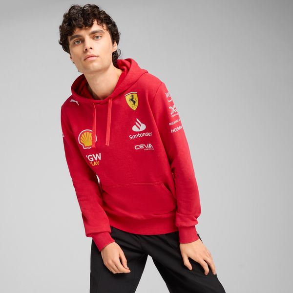 PUMA Men's Puma Scuderia Ferrari Desert Sun Replica Team Hoodie, Red, Size L, Clothing