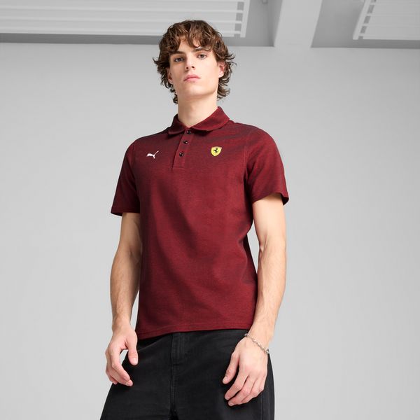 PUMA Men's Puma Scuderia Ferrari Race 2 Tone Polo T-Shirt, Red T-Shirt, Size M T-Shirt, Clothing