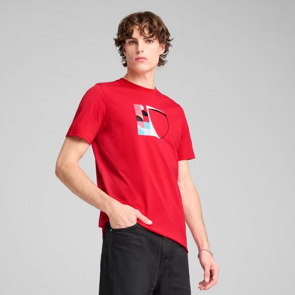 PUMA Men's Puma Scuderia Ferrari Race Big Shield T-Shirt, Red, Size S, Clothing