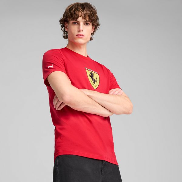 PUMA Men's Puma Scuderia Ferrari Race Coloured Big Shield T-Shirt, Size XL, Clothing