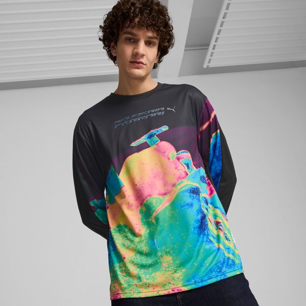 PUMA Men's Puma Scuderia Ferrari Race Statement Long-sleeve T-Shirt, Blue, Size XL, Clothing