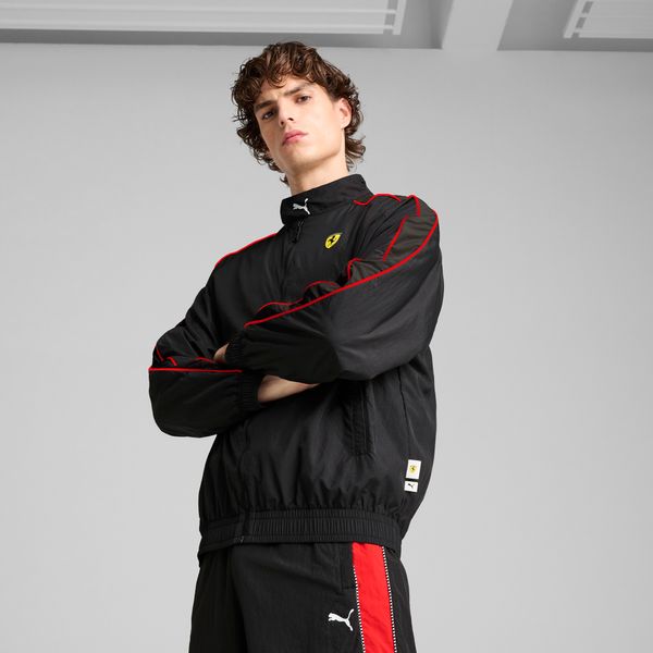 PUMA Men's Puma Scuderia Ferrari Race T7 Oversized Jacket, Black, Size M, Clothing