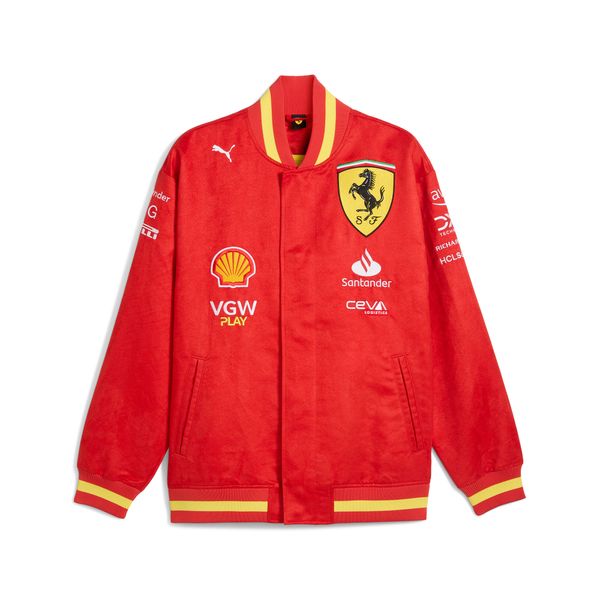 PUMA Men's Puma Scuderia Ferrari Team Varsity Jacket, Red, Size XXL, Clothing