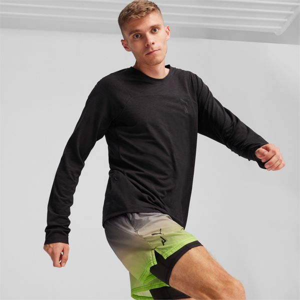 PUMA Men's Puma SEASONS Long Sleeve T-Shirt, Black, Size XL, Clothing