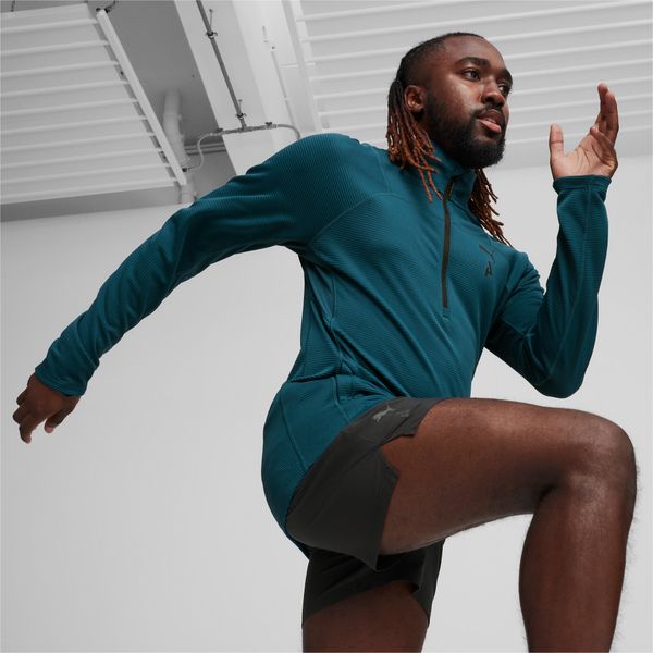 PUMA Men's Puma SEASONS Long Sleeve's Running Shirt, Blue, Size S, Clothing