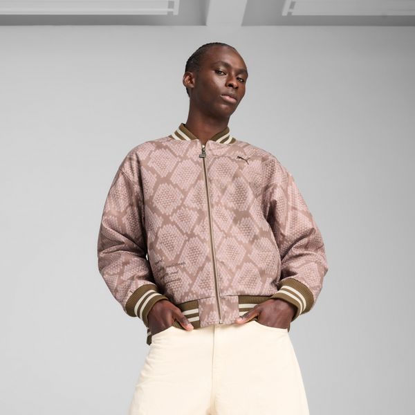 PUMA Men's Puma SPECIAL ITEMS Year of the Snake College Jacket, Beige, Size XS, Clothing