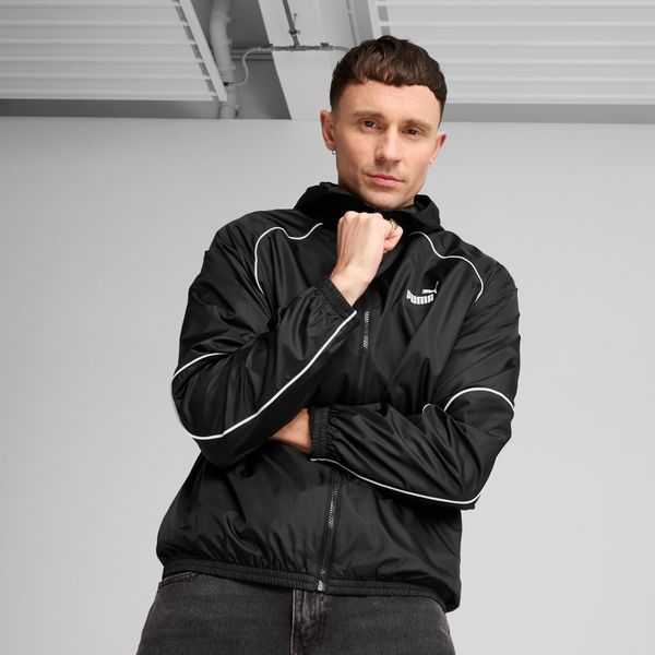 PUMA Men's Puma Sport Windbreaker Jacket, Black, Size XL, Clothing