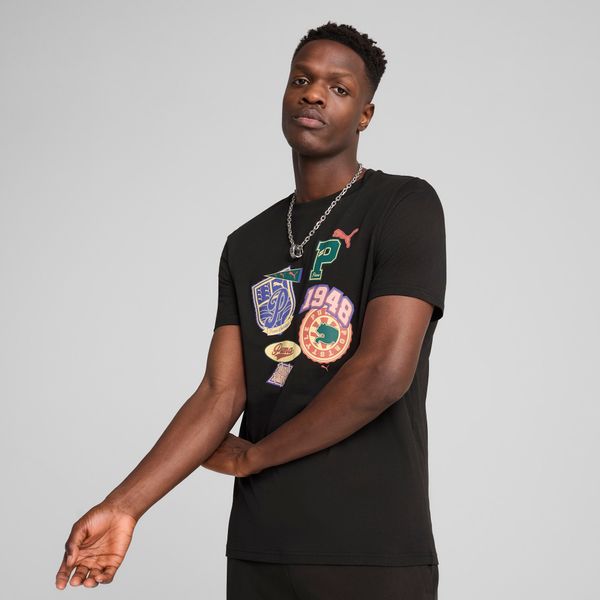 PUMA Men's Puma SPORTS LEGACY Front Graphic T-Shirt, Black, Size S, Clothing