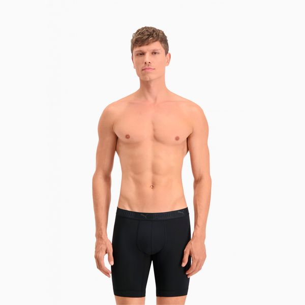 PUMA Men's Puma Sport's Microfiber Long Boxers 2 Pack, Black, Size 5, Clothing