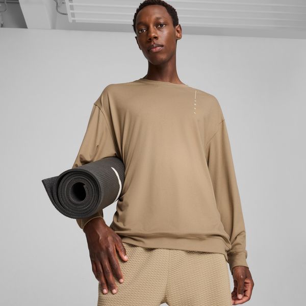 PUMA Men's Puma STUDIO FOUNDATION Crew Neck Sweatshirt, Beige Sweatshirt, Size XL Sweatshirt, Clothing