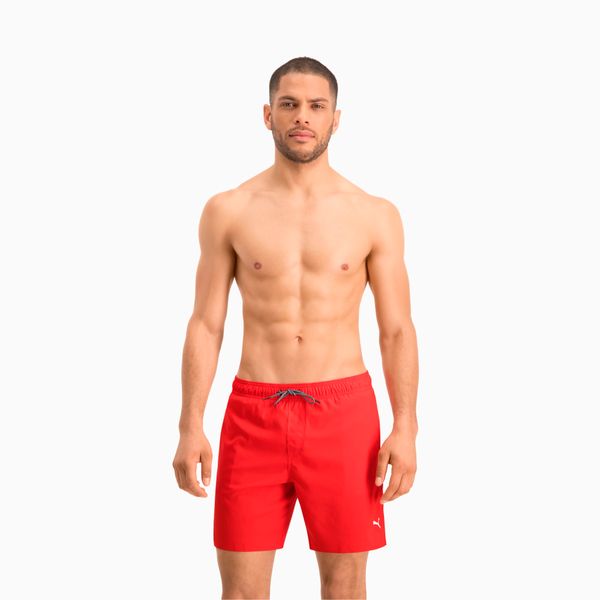 PUMA Men's Puma Swim Mid-Length's Swimming Shorts, Red, Size S, Clothing