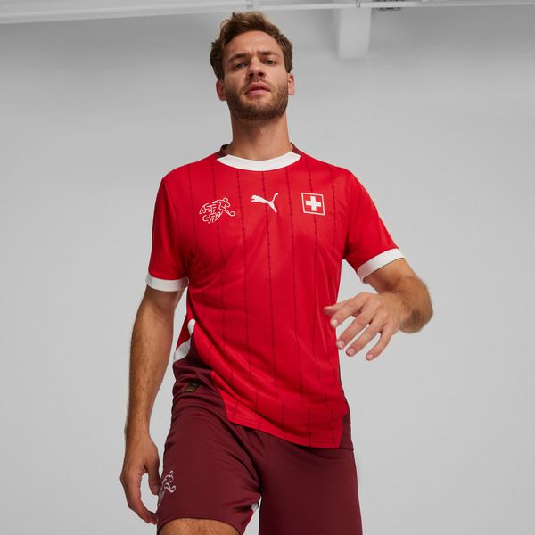 PUMA Men's Puma Switzerland 2024 Home Jersey, Red, Size M, Clothing