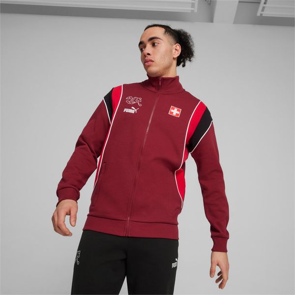 PUMA Men's Puma Switzerland Ftbl Archive Track Jacket, Red, Size M, Clothing