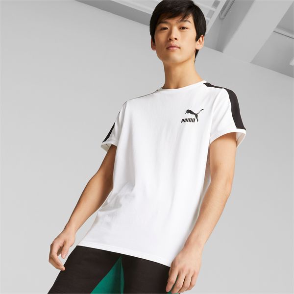 PUMA Men's Puma T7 Iconic T-Shirt, White, Size XL, Clothing